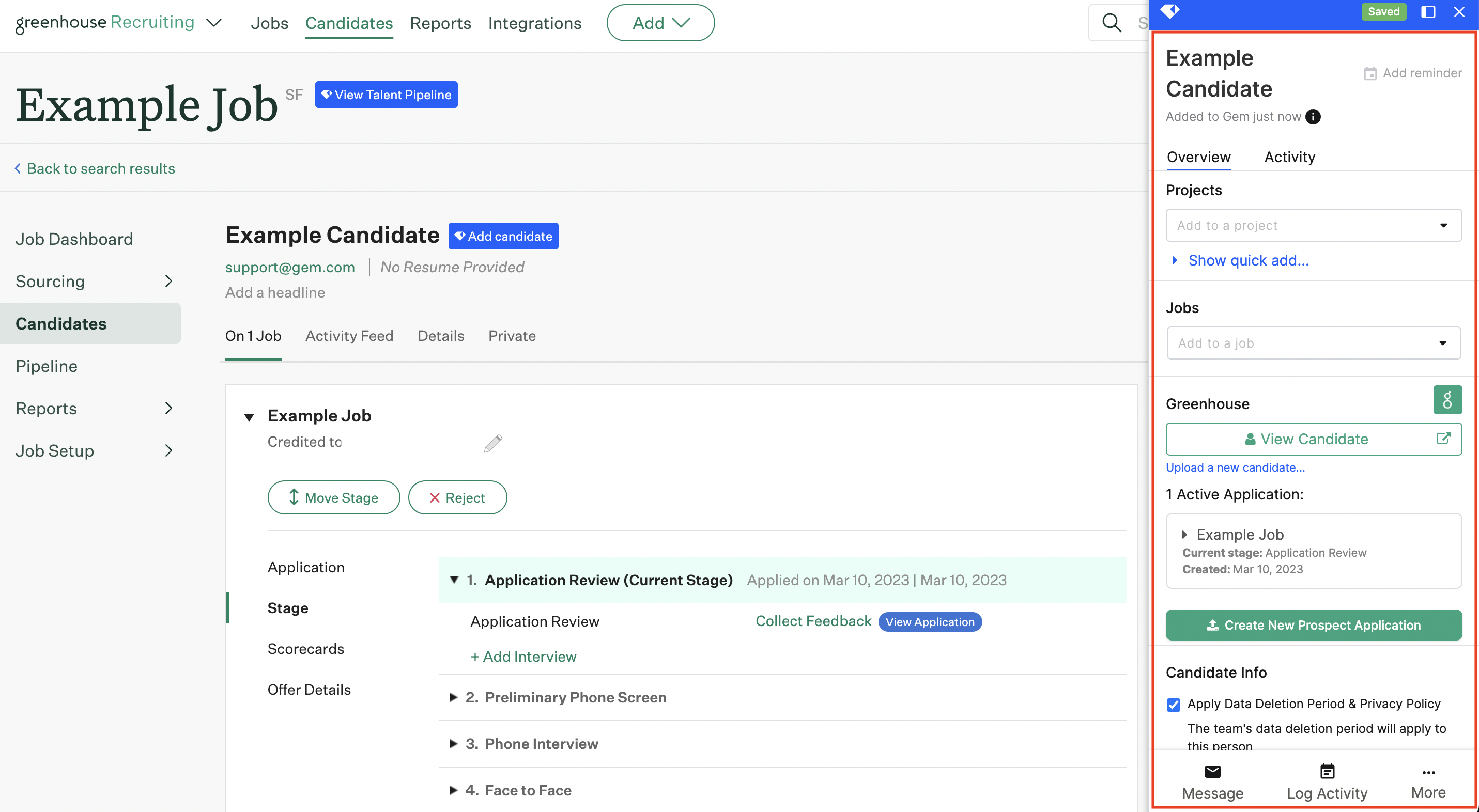 Candidate and prospect filters – Greenhouse Support